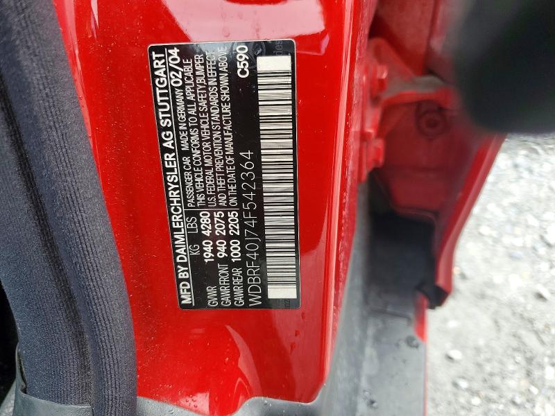 Aukcja sprzedaży 2004 Mercedes-benz C, vin: WDBRF40J74F542364, numer aukcji: 66802466