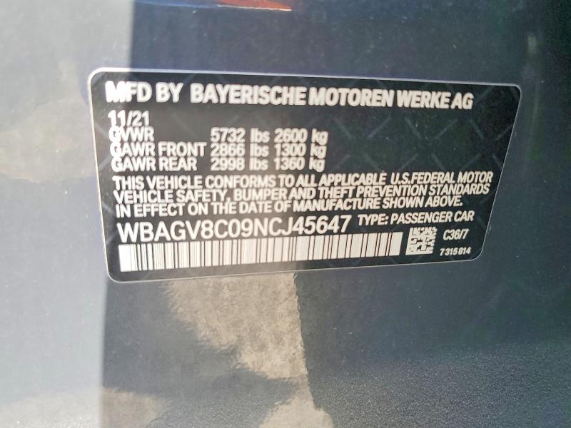 Продаж на аукціоні авто 2022 Bmw M850xi, vin: WBAGV8C09NCJ45647, номер лоту: 66442496