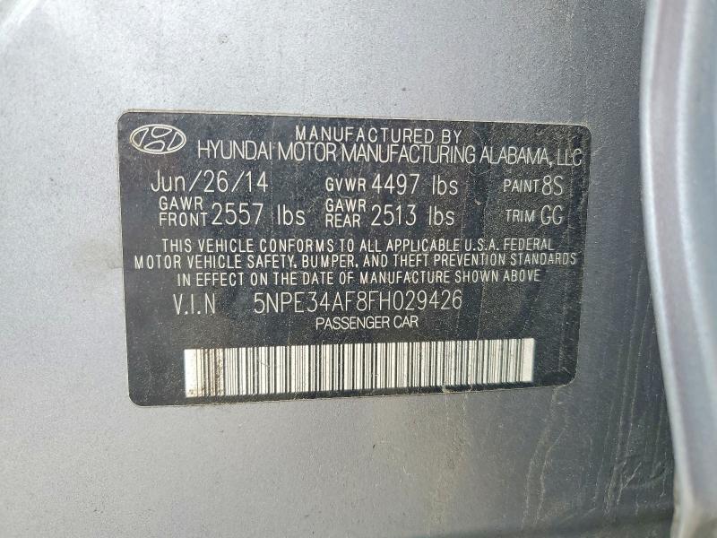 63396306 :رقم المزاد ، 5NPE34AF8FH029426 vin ، 2015 Hyundai Sonata مزاد بيع