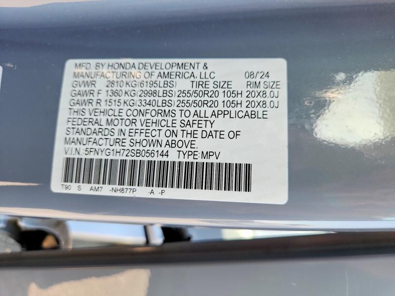 Продажа на аукционе авто 2025 Honda Pilot, vin: 5FNYG1H72SB056144, номер лота: 65938446