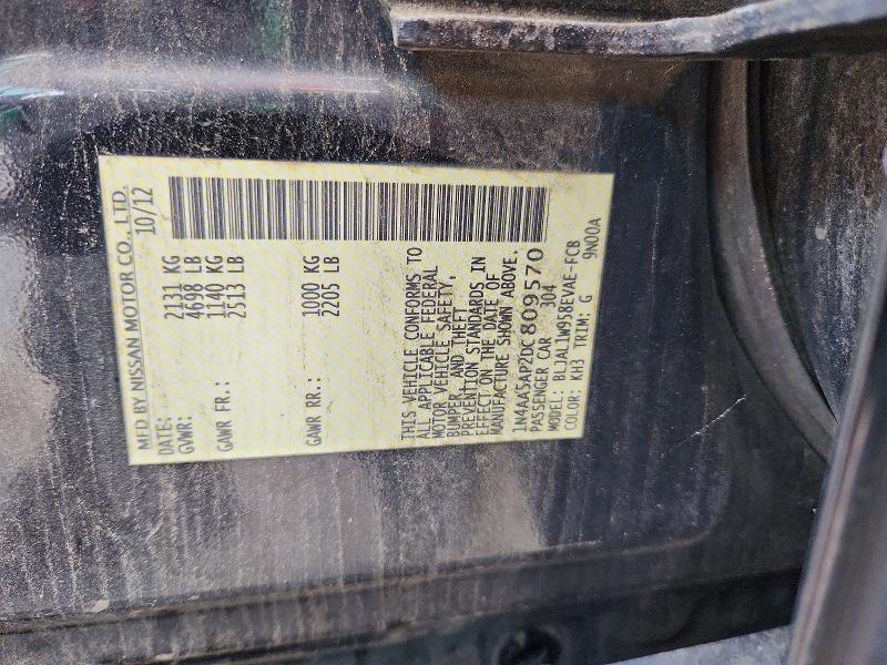 Aukcja sprzedaży 2013 Nissan Maxima, vin: 1N4AA5AP2DC809570, numer aukcji: 64201946