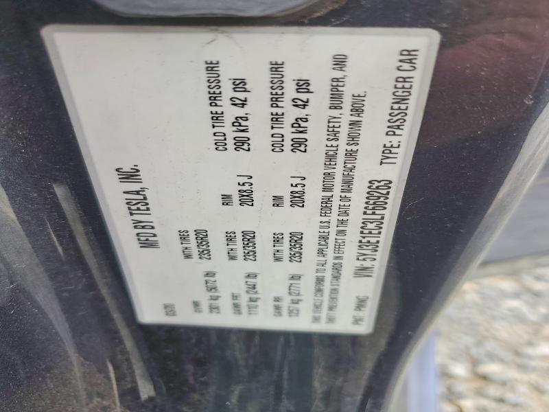 Продажа на аукционе авто 2020 Tesla Model 3, vin: 5YJ3E1EC3LF669263, номер лота: 66079206