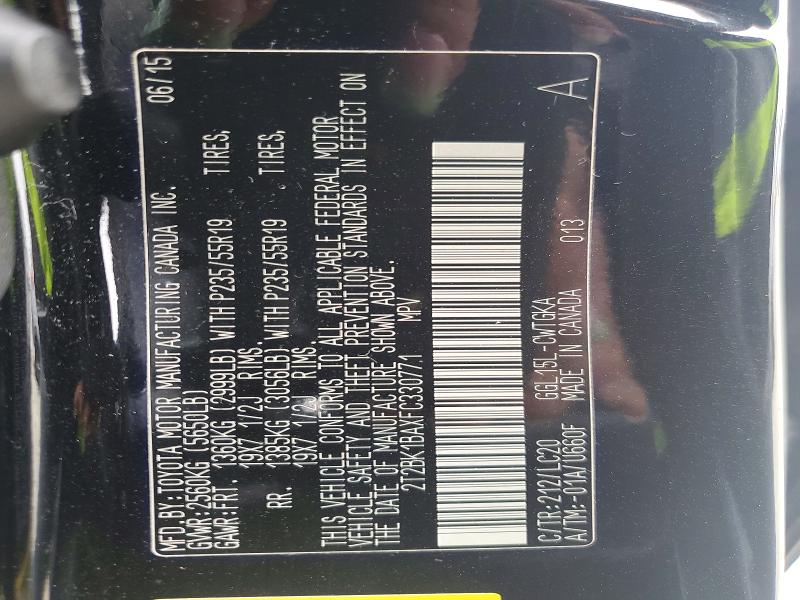 Продажа на аукционе авто 2015 Lexus Rx 350, vin: 2T2BK1BAXFC330771, номер лота: 65141186