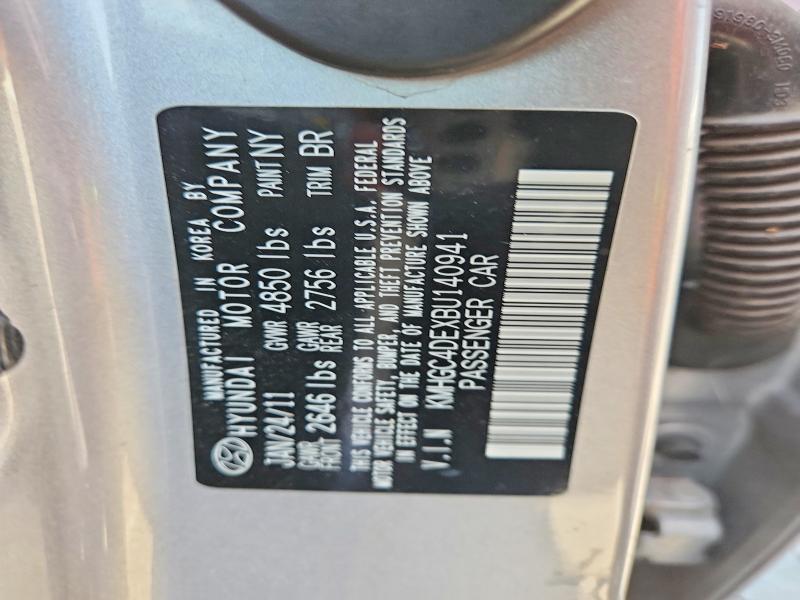 Auction sale of the 2011 Hyundai Genesis, vin: KMHGC4DEXBU140941, lot number: 64490556