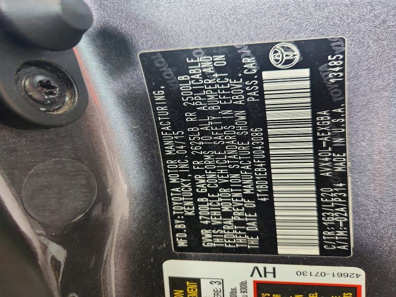 Продаж на аукціоні авто 2015 Toyota Avalon Hybrid, vin: 4T1BD1EB4FU043086, номер лоту: 63862056