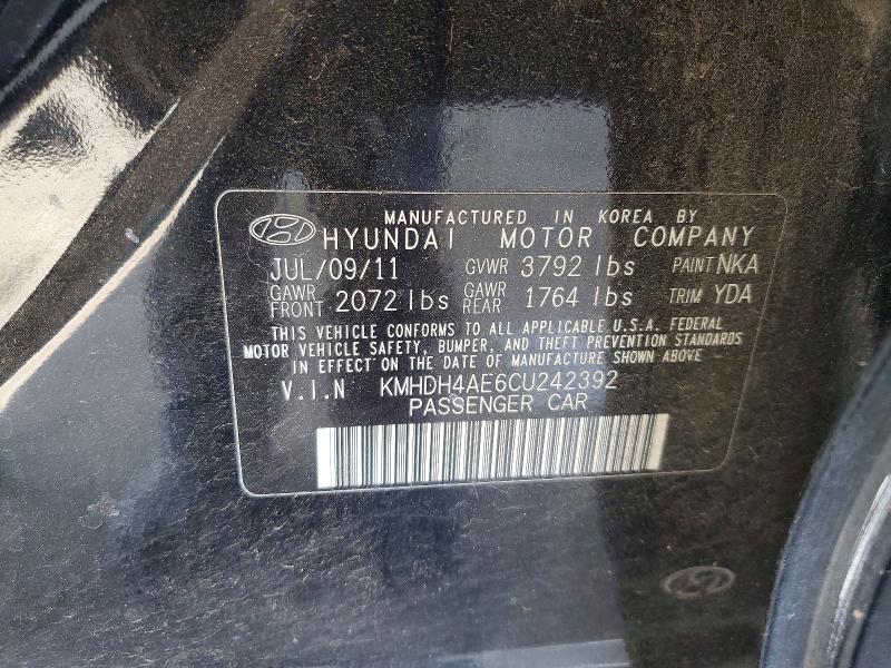 Продаж на аукціоні авто 2012 Hyundai Elantra, vin: KMHDH4AE6CU242392, номер лоту: 65395826