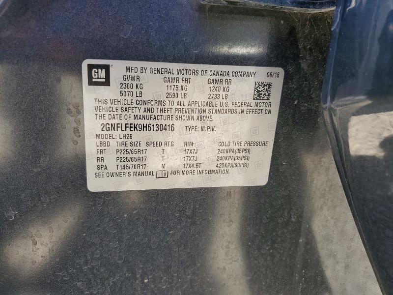 64375336 :رقم المزاد ، 2GNFLFEK9H6130416 vin ، 2017 Chevrolet Equinox مزاد بيع