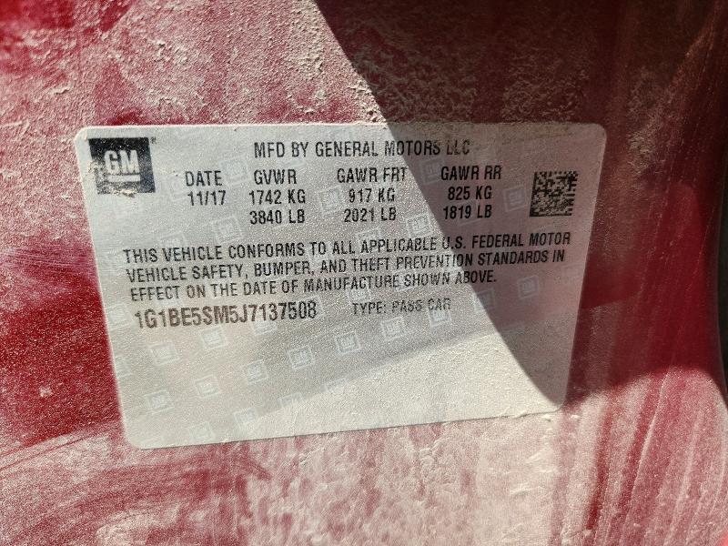 65682916 :رقم المزاد ، 1G1BE5SM5J7137508 vin ، 2018 Chevrolet Cruze مزاد بيع