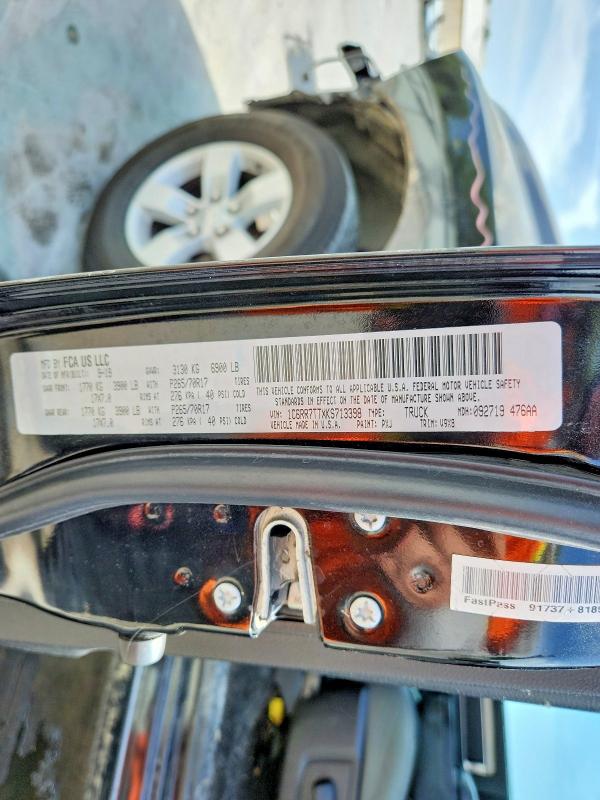 65300896 :رقم المزاد ، 1C6RR7TTXKS713398 vin ، 2019 Ram 1500 Classic مزاد بيع