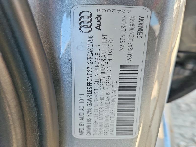 Продажа на аукционе авто 2012 Audi A6, vin: WAUJGAFC8CN066646, номер лота: 65192356