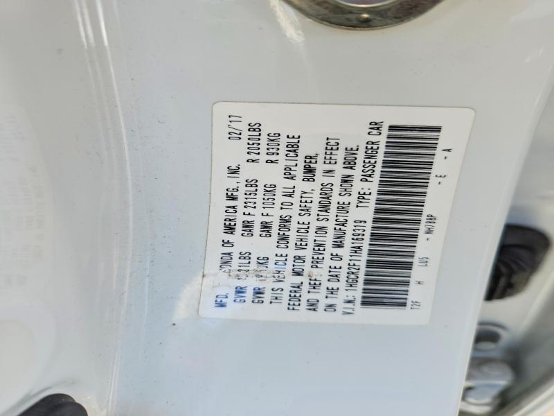 Продажа на аукционе авто 2017 Honda Accord, vin: 1HGCR2F11HA169319, номер лота: 63777726