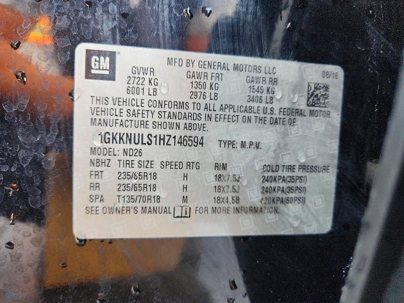 Продаж на аукціоні авто 2017 Gmc Acadia, vin: 1GKKNULS1HZ146594, номер лоту: 66965466