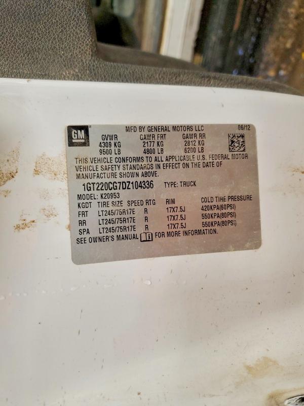 2013 Gmc Sierra მანქანა იყიდება აუქციონზე, vin: 1GT220CG7DZ104336, აუქციონის ნომერი: 64719436