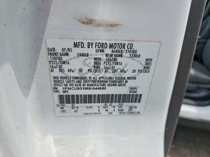 Продаж на аукціоні авто 2006 Ford Escape, vin: 1FMCU93196KA44680, номер лоту: 63801196