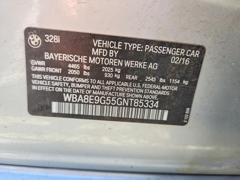 Aukcja sprzedaży 2016 Bmw 328, vin: WBA8E9G55GNT85334, numer aukcji: 63771966