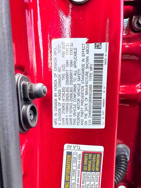Aukcja sprzedaży 2021 Honda Cr-v, vin: 2HKRW2H28MH632888, numer aukcji: 63264436
