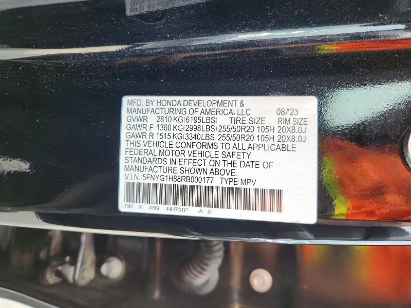 2024 Honda Pilot მანქანა იყიდება აუქციონზე, vin: 5FNYG1H88RB000177, აუქციონის ნომერი: 66846556