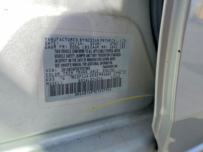 Продаж на аукціоні авто 2014 Nissan Sentra, vin: 3N1AB7AP9EY237945, номер лоту: 66650826