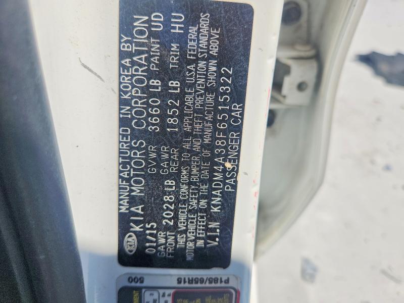 67064006 :رقم المزاد ، KNADM4A38F6515322 vin ، 2015 Kia Rio مزاد بيع