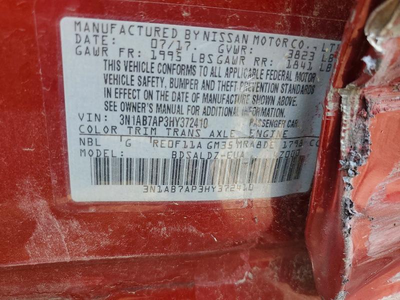 2017 Nissan Sentra მანქანა იყიდება აუქციონზე, vin: 3N1AB7AP3HY372410, აუქციონის ნომერი: 64568856