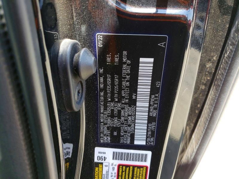 Aukcja sprzedaży 2022 Toyota Sienna, vin: 5TDKRKECXNS102052, numer aukcji: 63587266