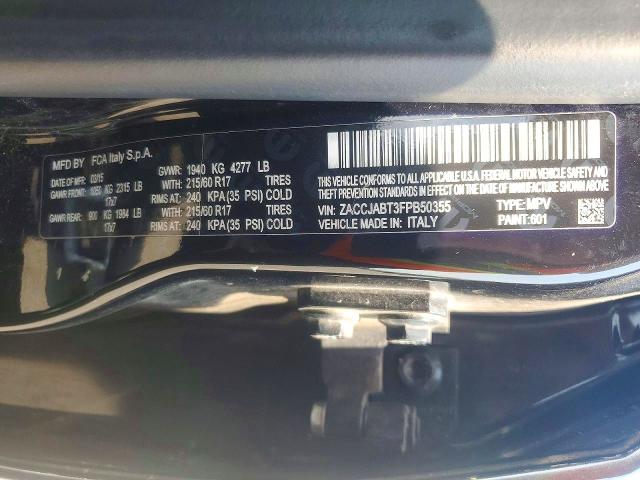 Продажа на аукционе авто 2015 Jeep Renegade, vin: ZACCJABT3FPB50355, номер лота: 63409976