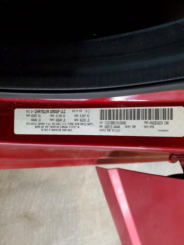 Aukcja sprzedaży 2012 Chrysler 200, vin: 1C3CCBBB1CN130301, numer aukcji: 65891726
