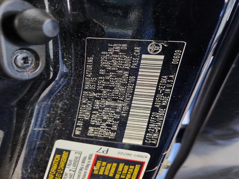63762386 :رقم المزاد ، 4T1BF1FK2FU082106 vin ، 2015 Toyota Camry مزاد بيع