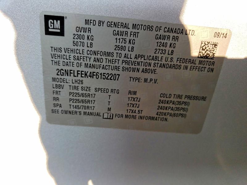 2015 Chevrolet Equinox მანქანა იყიდება აუქციონზე, vin: 2GNFLFEK4F6152207, აუქციონის ნომერი: 62627326