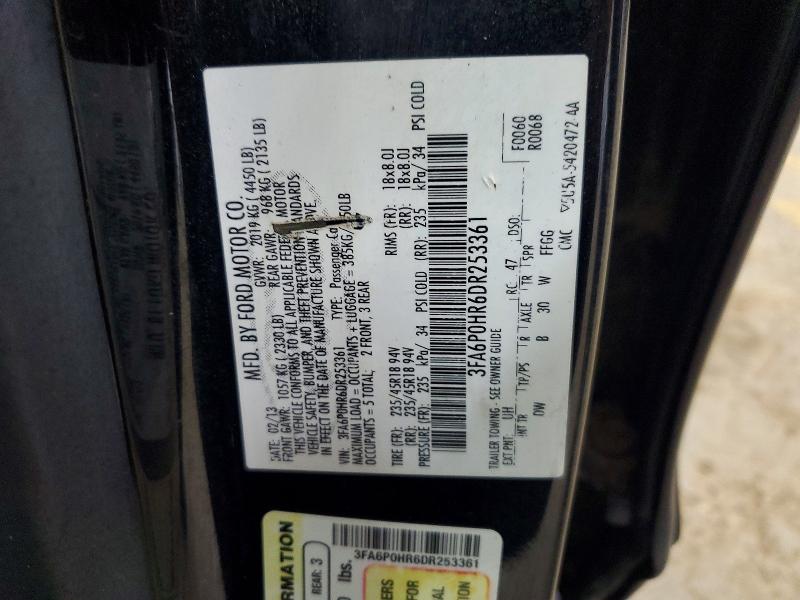 Продаж на аукціоні авто 2013 Ford Fusion, vin: 3FA6P0HR6DR253361, номер лоту: 64101576
