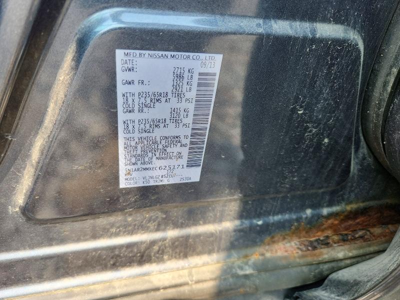 Aukcja sprzedaży 2014 Nissan Pathfinder, vin: 5N1AR2MMXEC625171, numer aukcji: 64472976