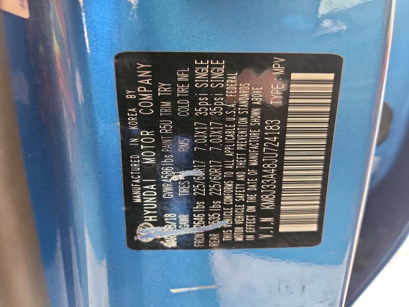 63482386 :رقم المزاد ، KM8J33A48JU724183 vin ، 2018 Hyundai Tucson مزاد بيع
