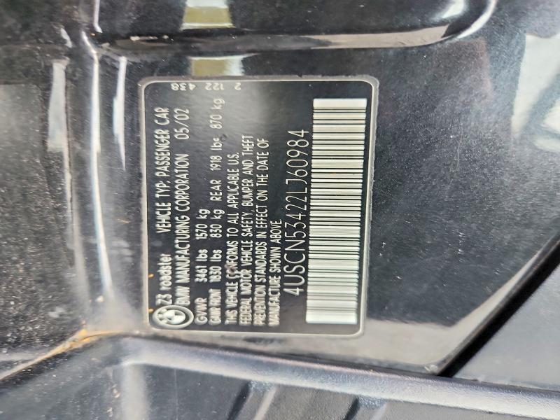 Aukcja sprzedaży 2002 Bmw Z3, vin: 4USCN53422LJ60984, numer aukcji: 65652896