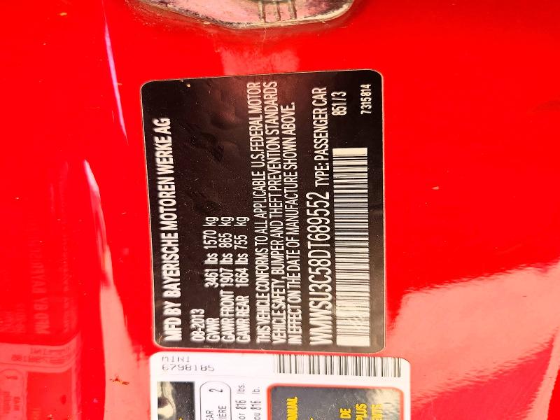 Aukcja sprzedaży 2013 Mini Cooper, vin: WMWSU3C58DT689552, numer aukcji: 67033376