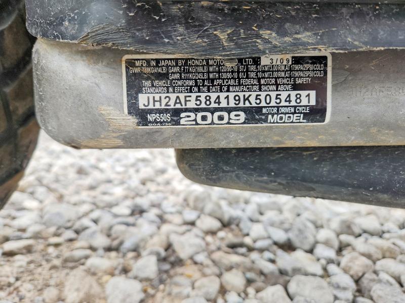 Aukcja sprzedaży 2009 Honda Nps50, vin: JH2AF58419K505481, numer aukcji: 64029326
