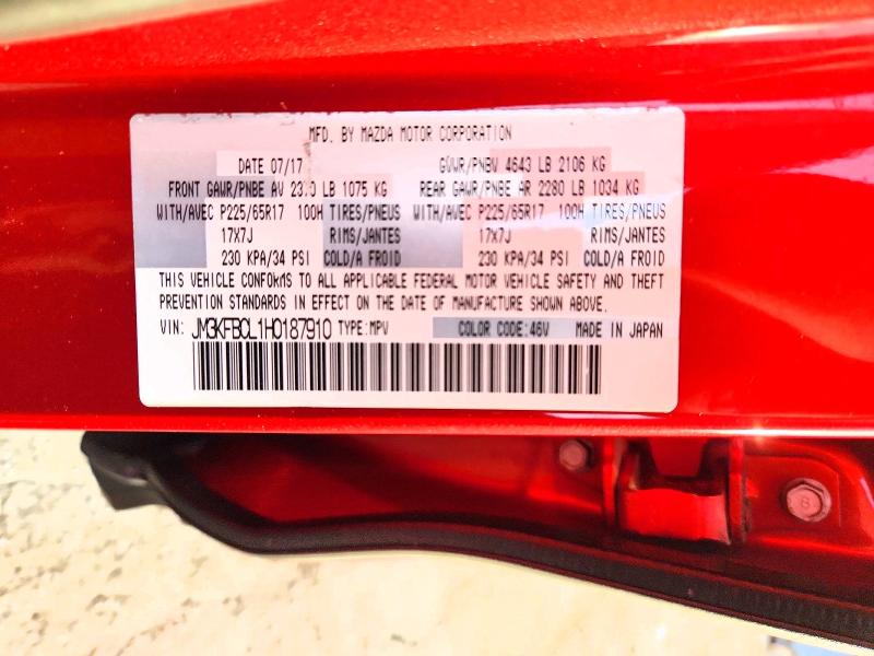 63199366 :رقم المزاد ، JM3KFBCL1H0187910 vin ، 2017 Mazda Cx-5 مزاد بيع