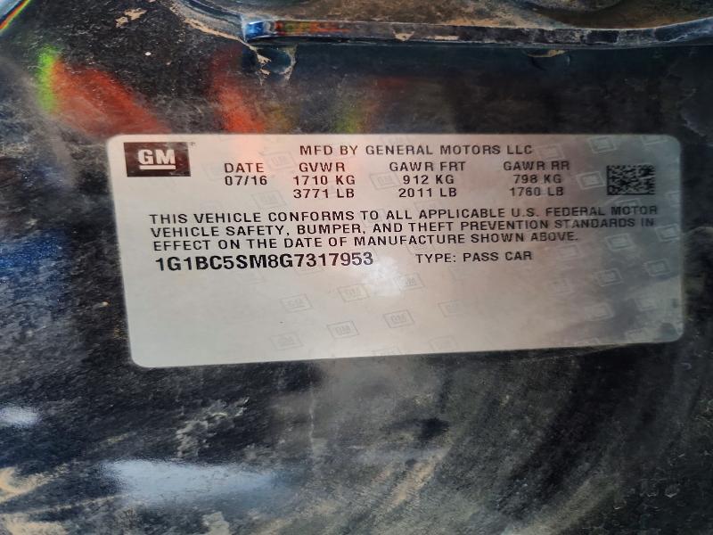 Продаж на аукціоні авто 2016 Chevrolet Cruze, vin: 1G1BC5SM8G7317953, номер лоту: 66814606