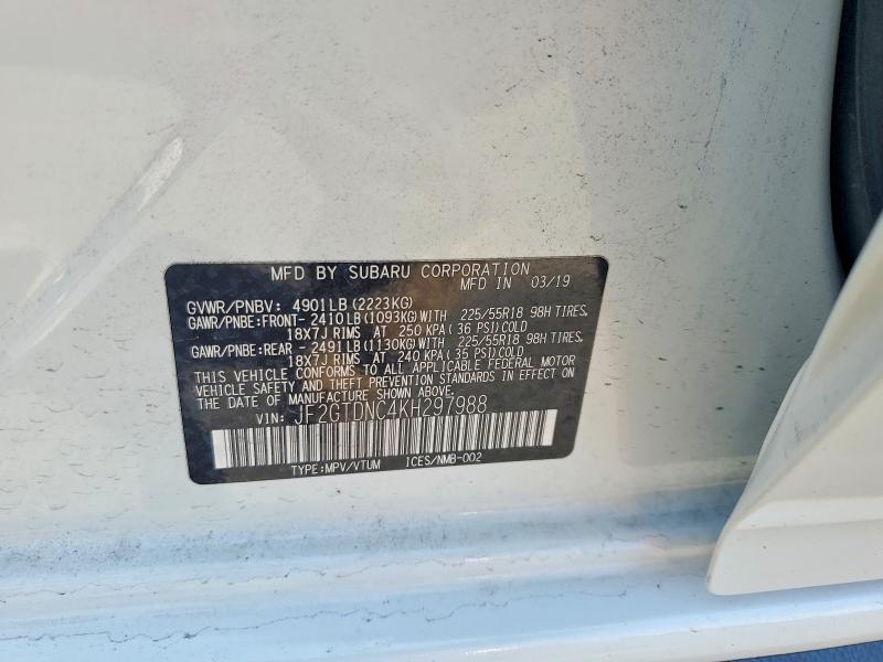 Aukcja sprzedaży 2019 Subaru Crosstrek, vin: JF2GTDNC4KH297988, numer aukcji: 65200176