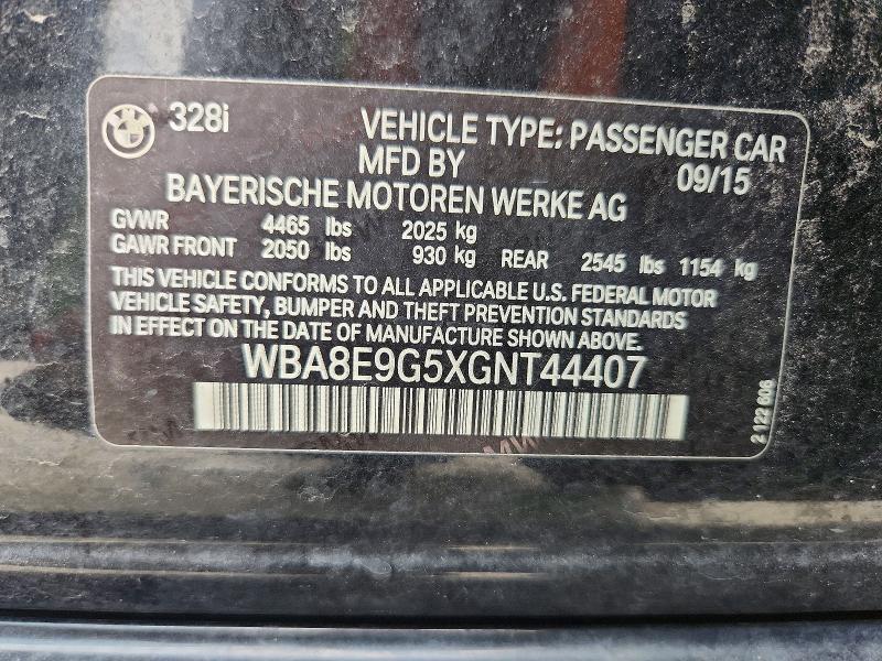 66809246 :رقم المزاد ، WBA8E9G5XGNT44407 vin ، 2016 Bmw 328 مزاد بيع
