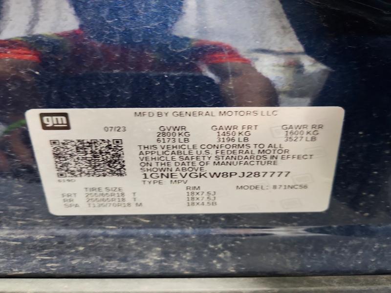 2023 Chevrolet Traverse მანქანა იყიდება აუქციონზე, vin: 1GNEVGKW8PJ287777, აუქციონის ნომერი: 66105936