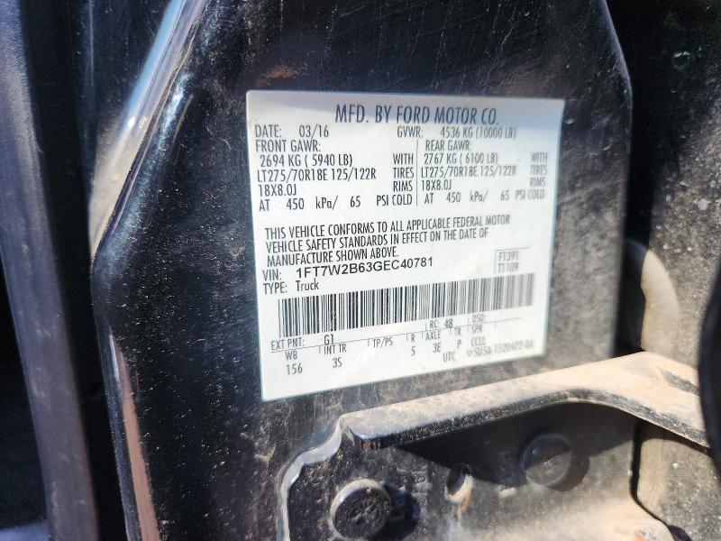 Продаж на аукціоні авто 2016 Ford F250, vin: 1FT7W2B63GEC40781, номер лоту: 64905436