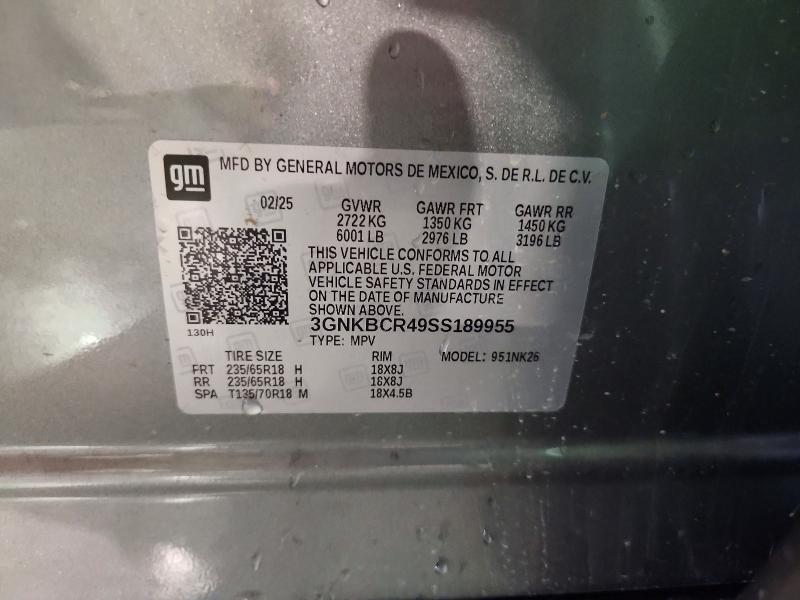 67147856 :رقم المزاد ، 3GNKBCR49SS189955 vin ، 2025 Chevrolet Blazer مزاد بيع