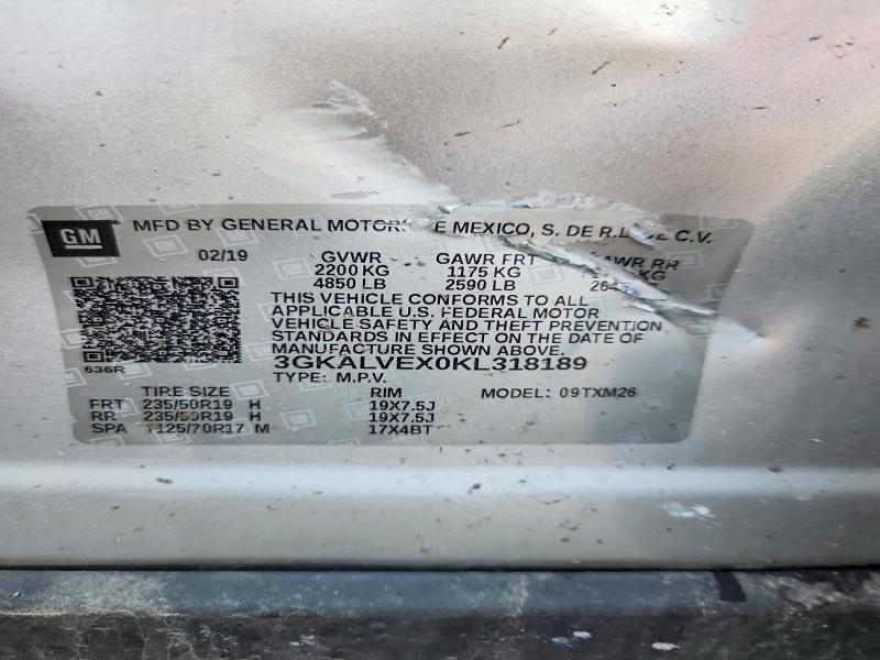 64604446 :رقم المزاد ، 3GKALVEX0KL318189 vin ، 2019 Gmc Terrain مزاد بيع