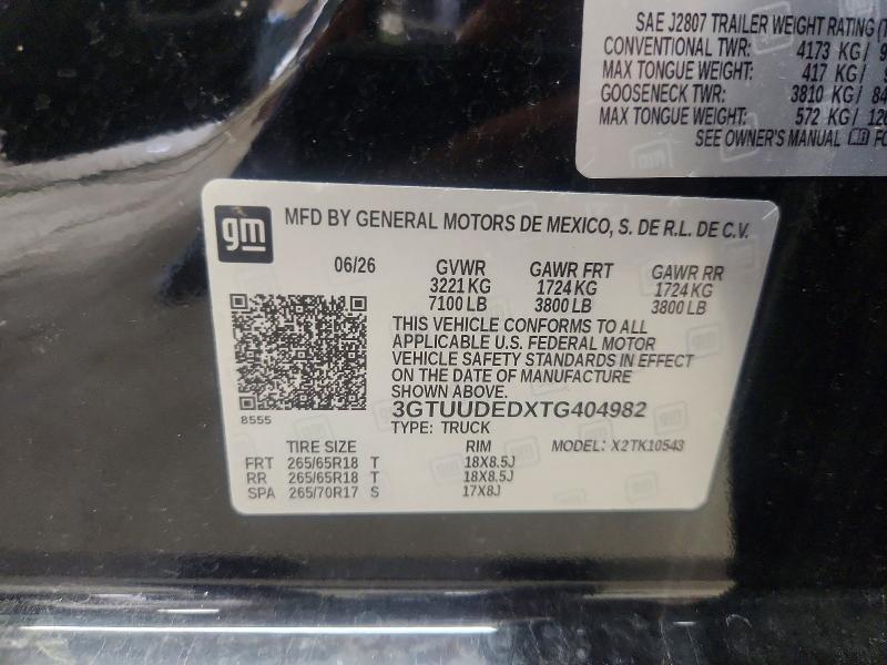 65642826 :رقم المزاد ، 3GTUUDEDXTG404982 vin ، 2026 Gmc Sierra مزاد بيع