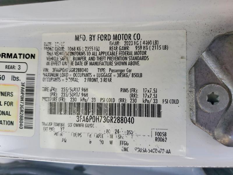 Продаж на аукціоні авто 2016 Ford Fusion, vin: 3FA6P0H73GR288040, номер лоту: 64025606