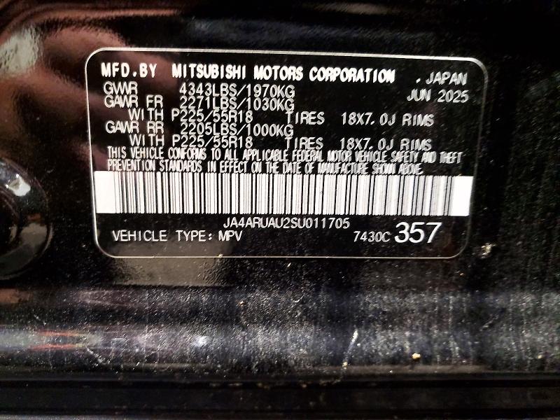 65472816 :رقم المزاد ، JA4ARUAU2SU011705 vin ، 2025 Mitsubishi Outlander Sport مزاد بيع