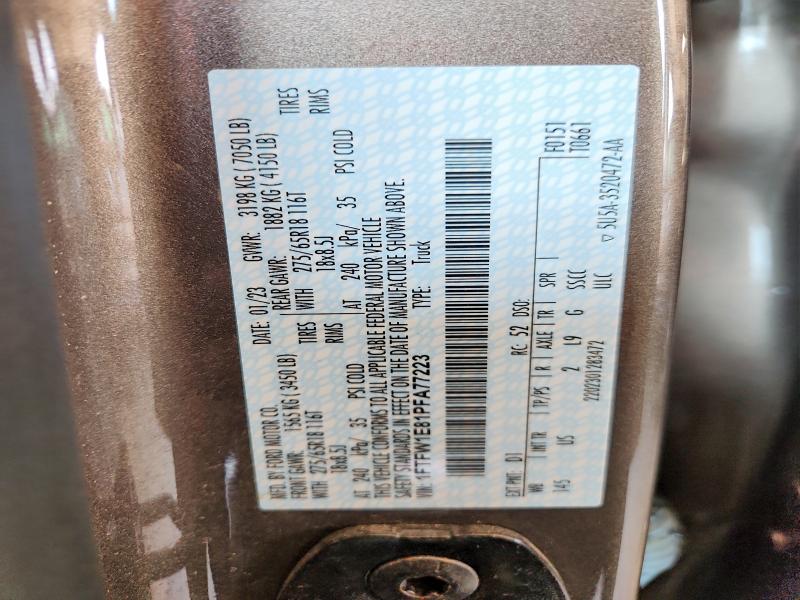 61105036 :رقم المزاد ، 1FTFW1E81PFA77223 vin ، 2023 Ford F150 مزاد بيع