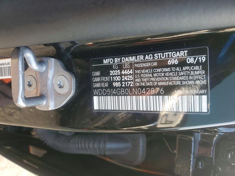 63746786 :رقم المزاد ، WDD5J4GB0LN042876 vin ، 2020 Mercedes-benz Cla مزاد بيع