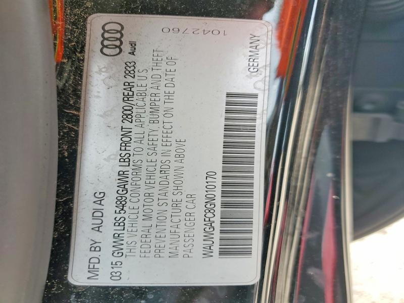 Продажа на аукционе авто 2016 Audi A7, vin: WAUWGAFC8GN010170, номер лота: 64137776