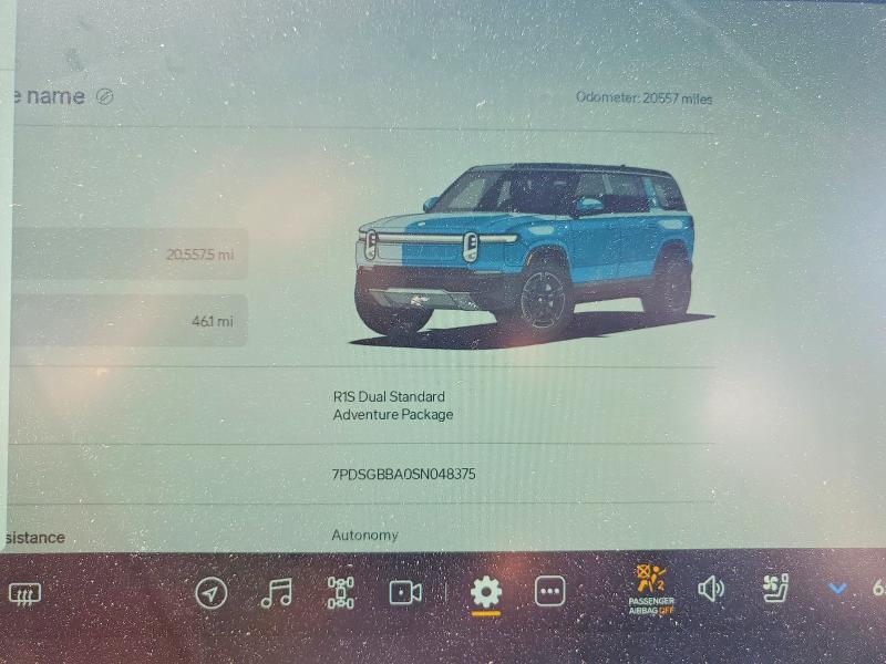 Продаж на аукціоні авто 2025 Rivian R1s, vin: 7PDSGBBA0SN048375, номер лоту: 65732216